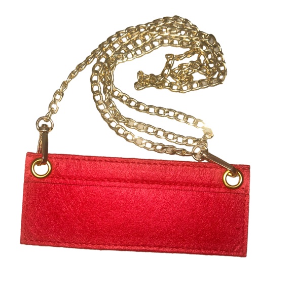 Bags Red Wallet Conversion Insert 47 Gold Chain Poshmark